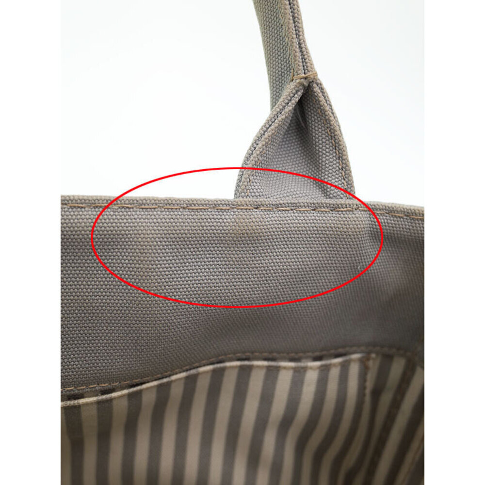 Prada handles Tote Canapa canvas handbag Gray top 2way - Picture 4 of 9